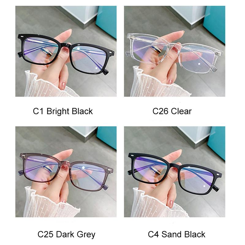 Clear Frame Small Rectangle Blue Light Blocking Glasses for Women Men Myopia Computer Eyewear Transparent Optics