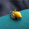 Yellow Lemon Enamel Brooches for Women Wedding Party Orange Casual Brooch Pins Gifts