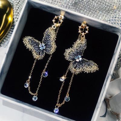 Butterfly Earrings Temperament Long Tassel Pendant Earrings Personality Wild Earrings ADM