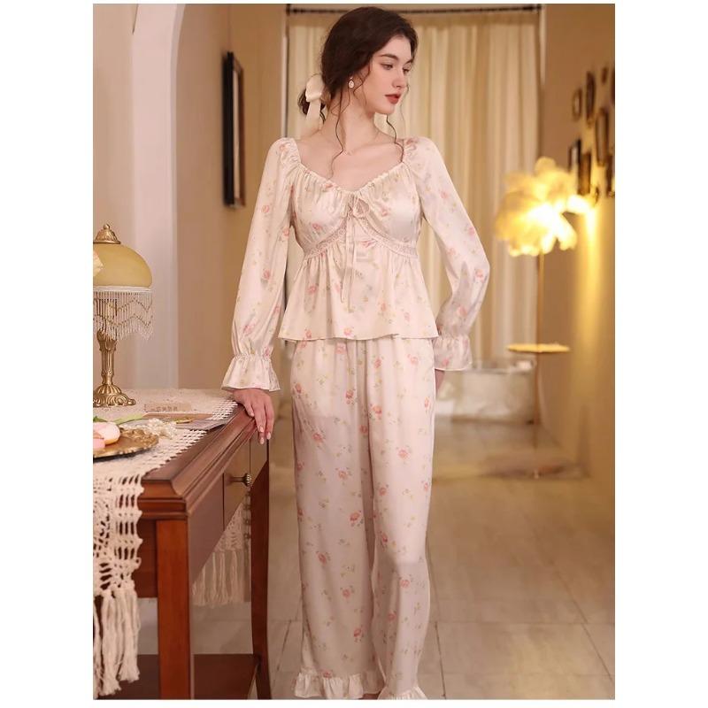 

2 предмета пижамы для девочек, симпатичные женские корейские пижамные комплекты, милая одежда для сна, домашняя одежда для принцесс, женская повседневная домашняя одежда, пижамный комплект XL розовый