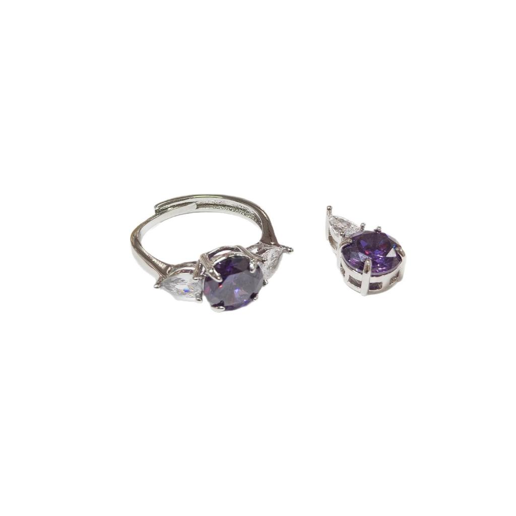 Starry Purple Pendant Ring in Little Fragrant Style - High-End, Simple Design by Gusen Jewelry