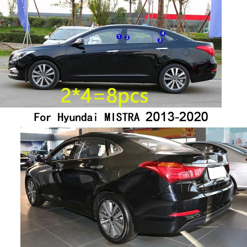 Car TPU/Glossy Mirror Pillar Post Cover For Hyundai MISTRA 2013 2014 2015 2016 2017- Door Trim Window Molding Sticker 8pcs