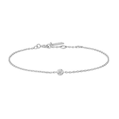 Silver Sparkle Bezel 925 Silver Bracelet B062-01H