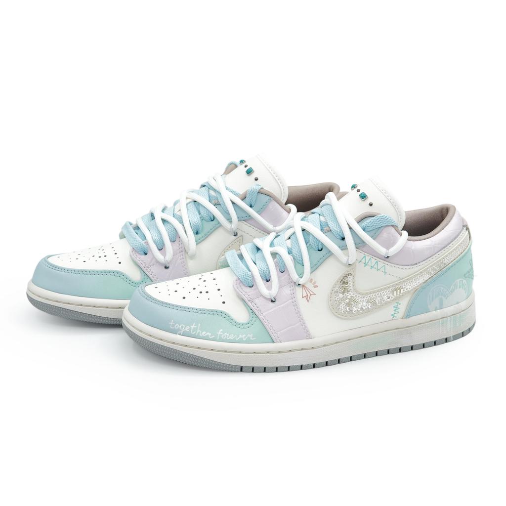 Jordan Pantofi de baschet vintage Air Jordan 1 Unisex cu gleznă joasă Mov/Alb/Albastru IH7323-100(Echipa1189-)