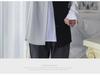 Men's Cold Style Stitching Shirts - Autumn Black & White Niche Tops, Streetwear Jackets
