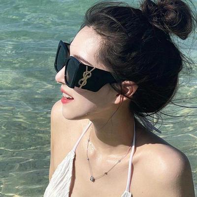 Ochelari de soare retro pentru femei cu ramă mare - Tendință de modă europeană și americană, Stil high-end