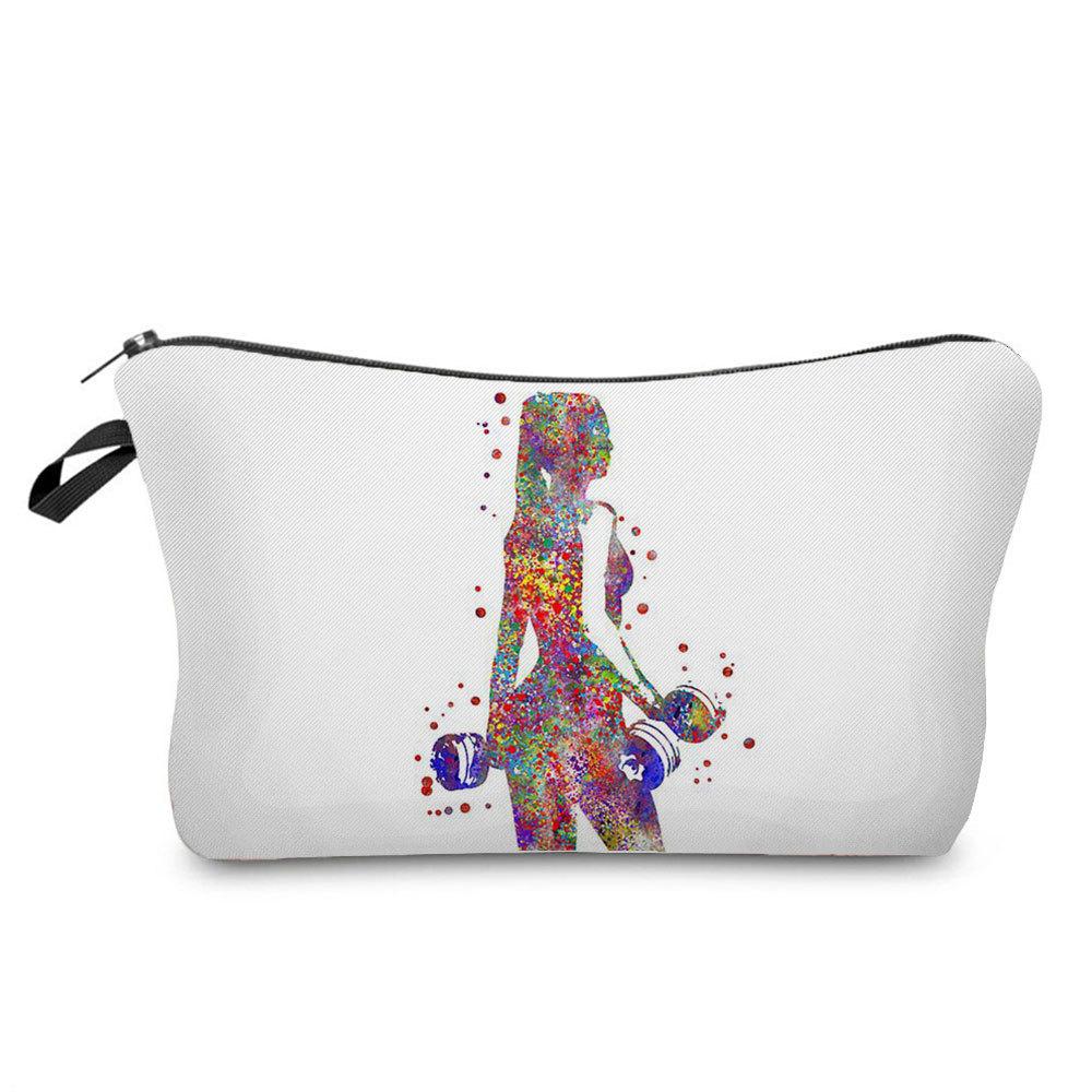 Women Gymnastics Print Cosmetic Bag Toiletries Organize Travel Storage Case KTB