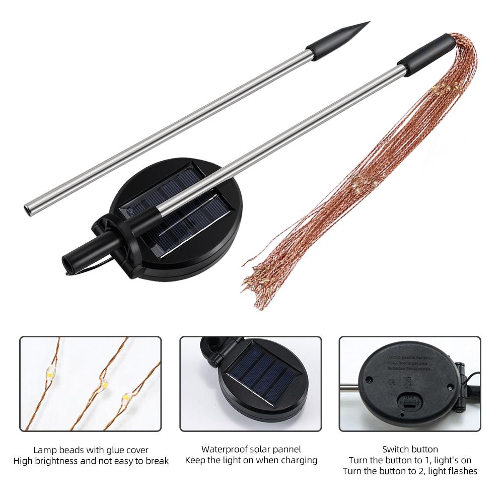 Solar Garden Light Lawn Light Firework Light Solar Powered String Light Waterproof 2 Lighting Modes