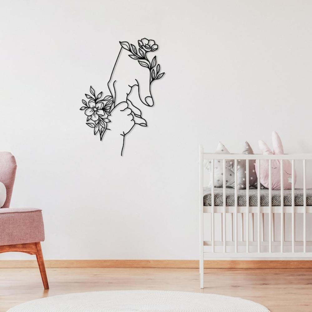 Mother and Child Floral Metal Wall Art Unique Gift for Mom
