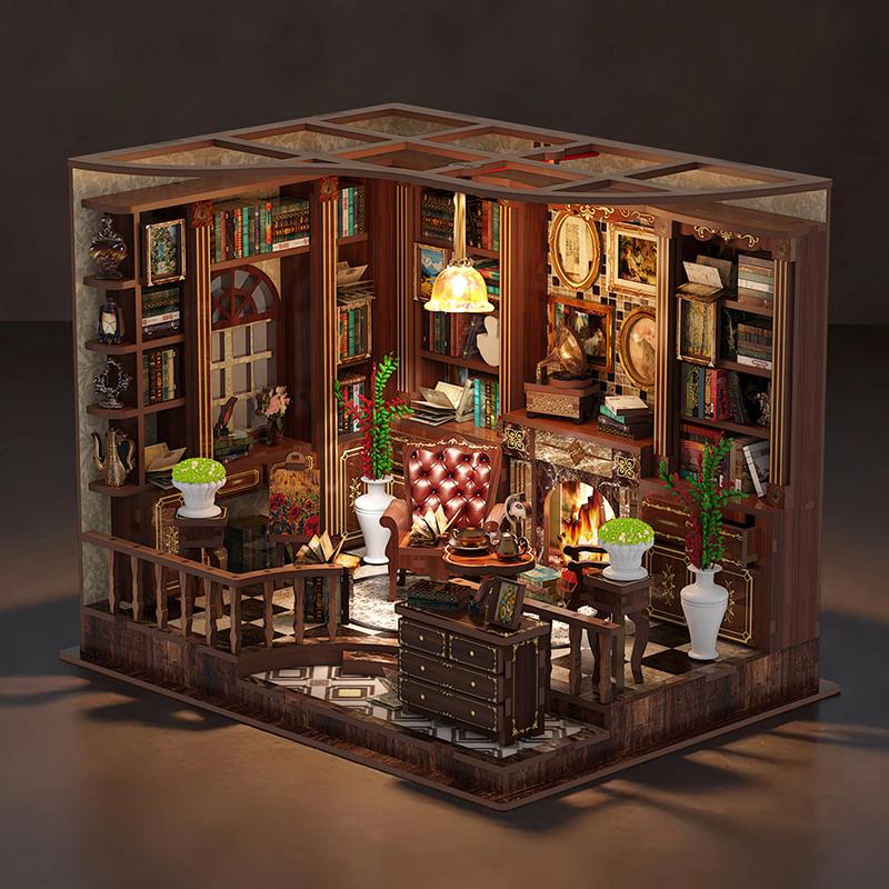 DIY Puppenhäuser Holzfiguren Miniatur Bausatz 3D Puzzle mit Licht Möbel Puppenhaus für Freund Weihnachtsgeschenk