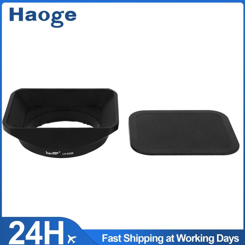 Haoge LH-S35B Square Metal Lens Hood Shade with Cap for Sony T FE 35mm F2.8 ZA SEL35F28Z and T FE 55mm F1.8 ZA SEL55F18Z Lens