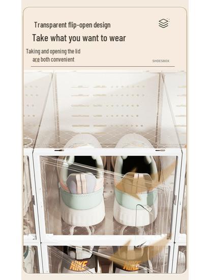 Transparent Foldable Shoe Storage Drawer: Space-Saving Plastic Shoe Organizer