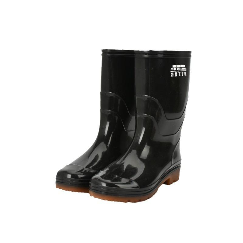 Water Shoes Men's Medium Tube Rain Shoes Thickened Beef Tendon Sole Labor Insurance Wear-resistant Beef Tendon Sole Waterproof