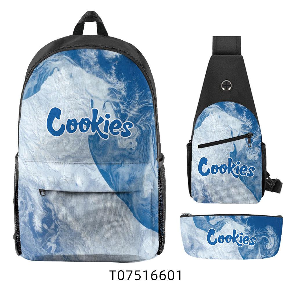 Cook Backpack Student School Bag Lightweight Polyester Backpack Three-Piece Set