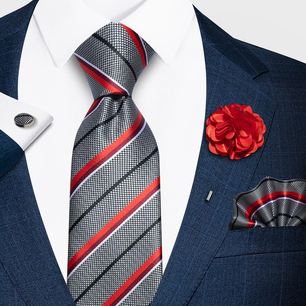 Fashion Men'S Paisley Tie Suit Pocket Towel Set 8Cm Polyester Jacquard Business Dress Tie