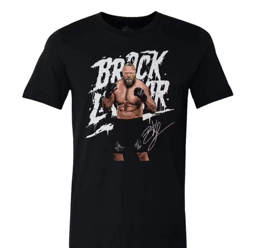 Brock Lesnar Cover Vintage Tshirt Unisexs Summer Cotton Y2K Clothing Breathable Fashion Round Neck Short Sleeve Tops Unisex M