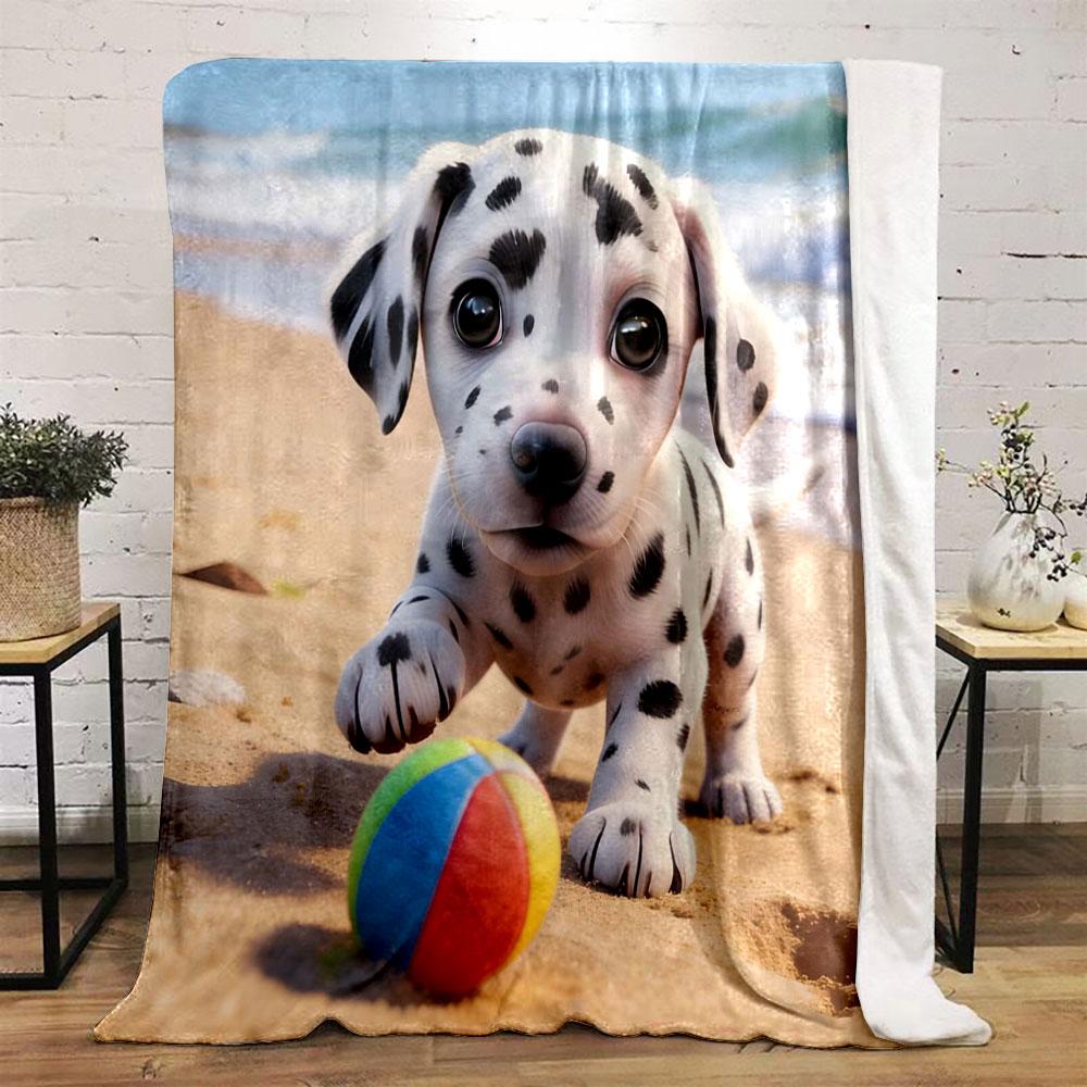 

1PC Cute Dalmatian Printed Blanket Soft and Comfortable Home Travel Blanket Adult and Child Warm Blanket Luxury Gifts 75x90cm