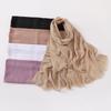 High Quality Lattice Cotton Hijab Pashmina Shawl With Tassel Light Weight Plain Scarf Hijab Muslim Women Shawl Big Size