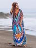 European-American Cotton Triangle Print Beach Dress & Bikini Cover-Up