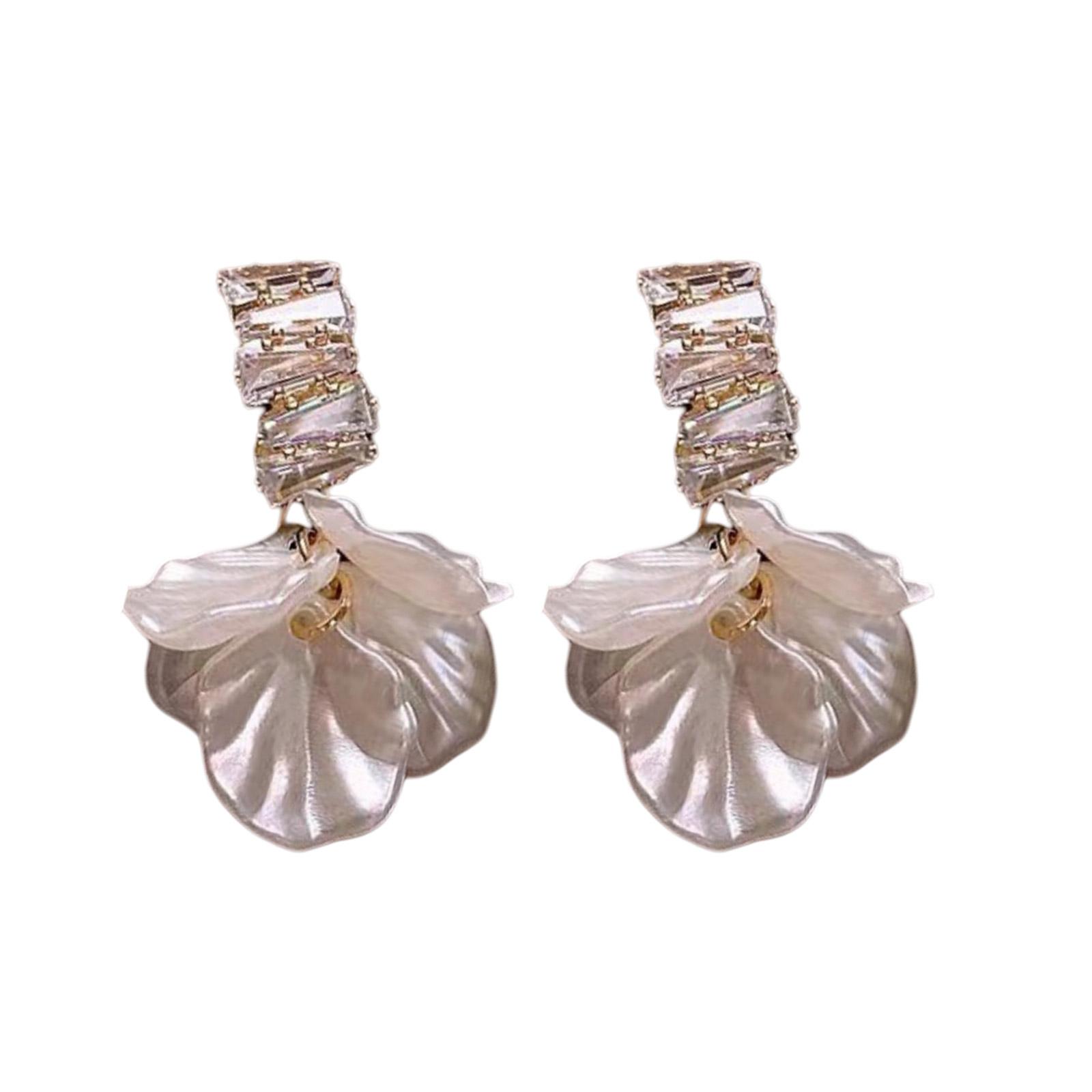 

Fashionable Dangle Earrings Featuring Shell Flower Petal and Tassels Designs for Weddings or Special Occasions
