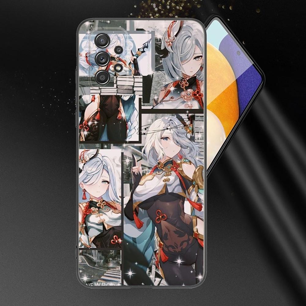 Genshin Impact Shenhe Phone Case For Samsung Galaxy A13,A21s,A22,A31,A32,A52,A53,A71,A80,A91 Soft Black Phone Cover
