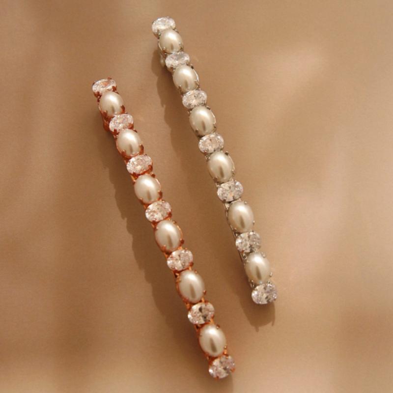 J.Lauren Cubic Pearl Straight Point Hairpin H0756