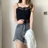 White Lace Knit Camisole Vest for Women Perfect for Outerwear and Innerwear with A Base and Short Strapless Top