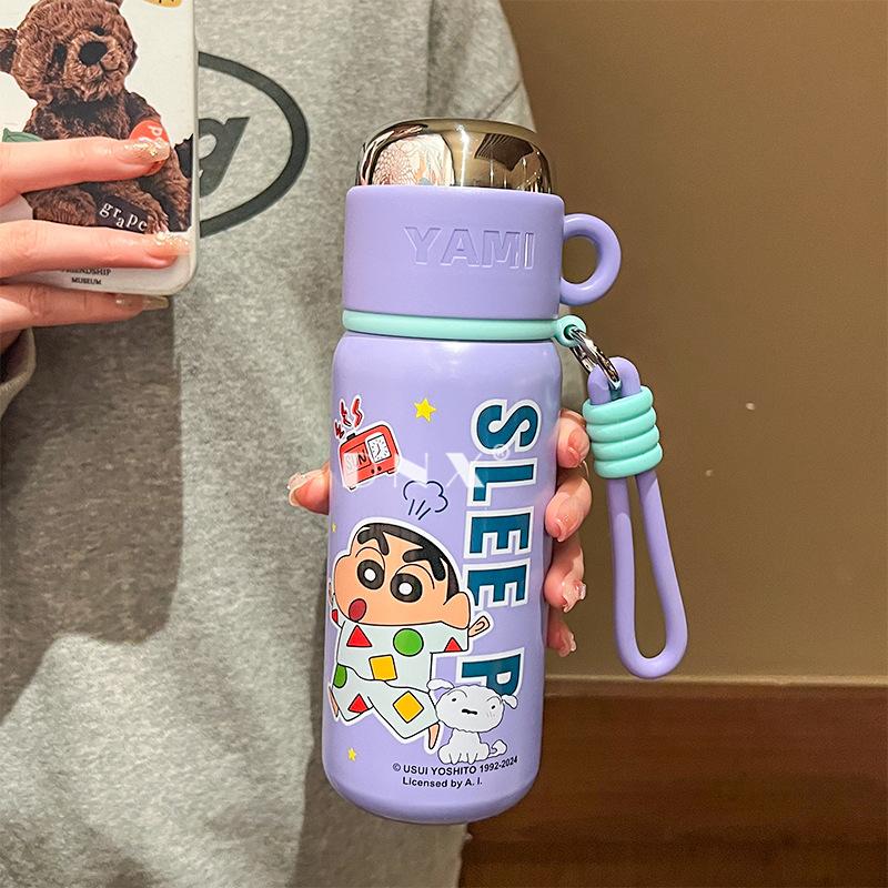 Crayon Small New Large Capacity High Appearance Level Stainless Steel Thermos Cup Cartoon Water Cup Cute Student Portable Accompanying Cup