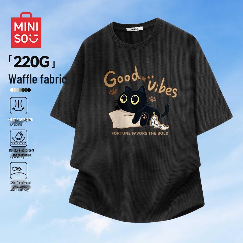 MINISO Men s Casual Loose Fit Short Sleeve T-Shirt M