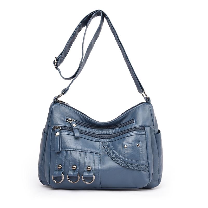 Large Capacity Multi-layer Women's Bag Middle-aged Mother's Bag Soft Leather Crossbody Bag