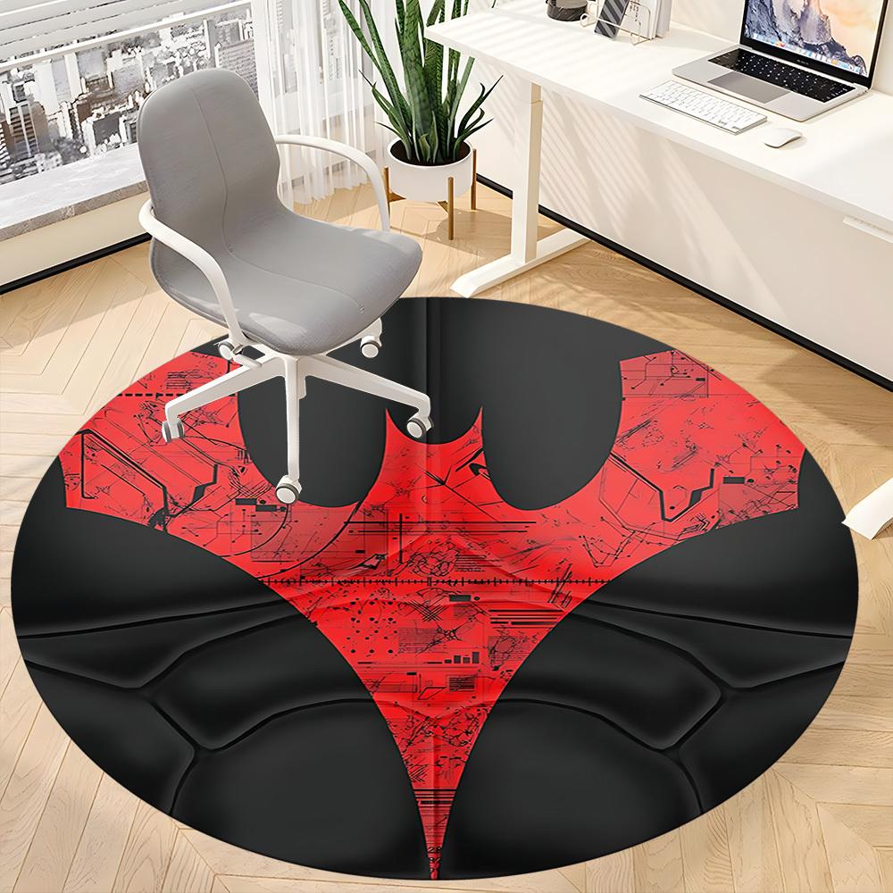 1 buc. Covor Rotund de Birou Batman, Sub Scaune de Birou, Dormitor, Sufragerie, Decor Acasă, Decor Cameră, Disponibil în Diverse Mărimi