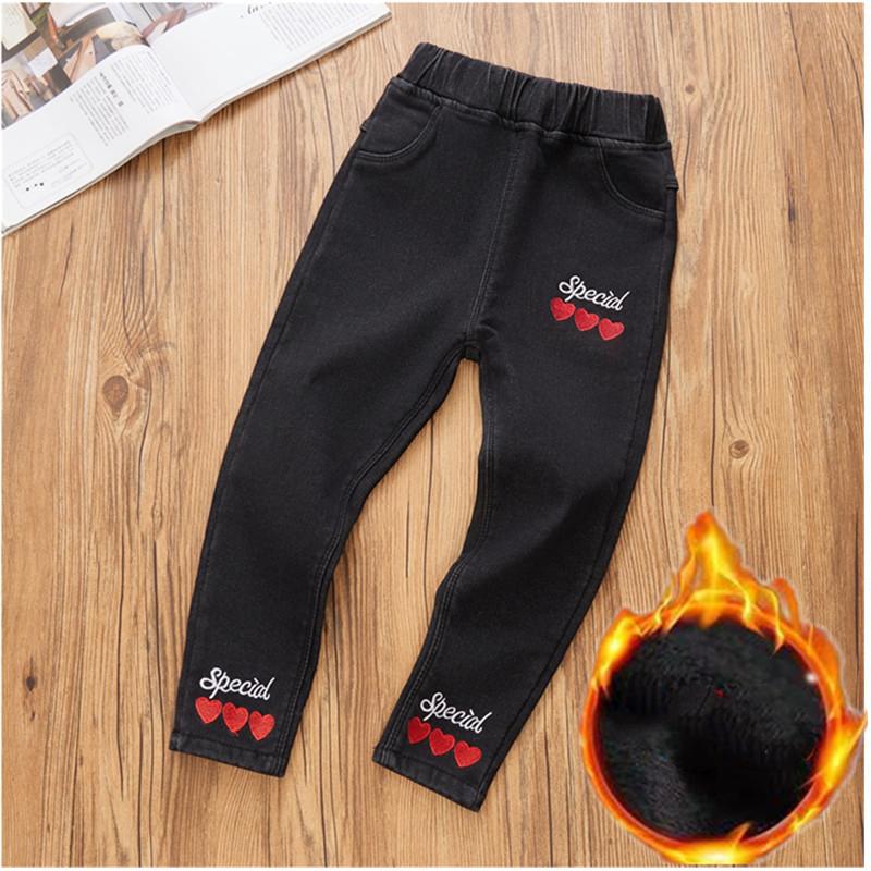 Winter Teenage Pants Girls Fleece Children Jeans Kids Denim Trousers Girls Clothing