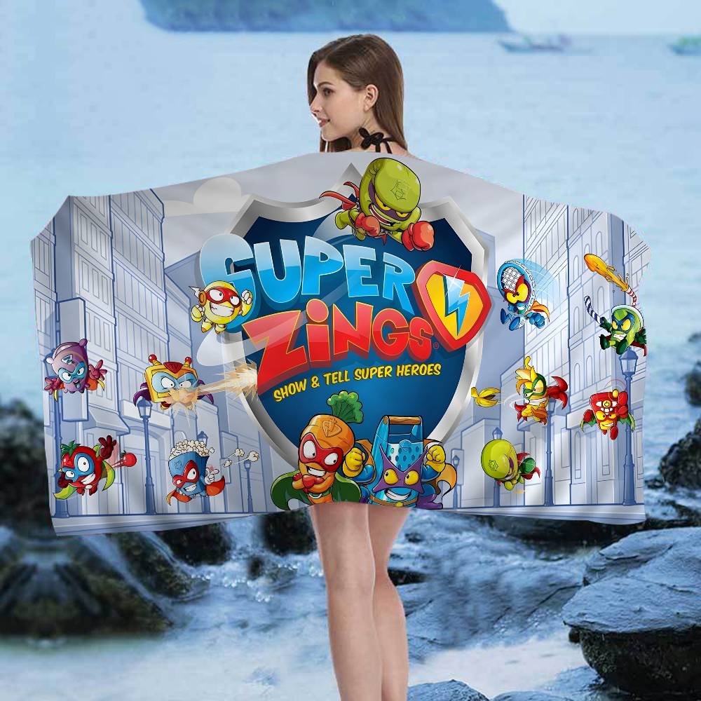 Cute Cartoon Super Zings Microfiber Blanket Quick Drying Beach Towels Oversized Printing Super Absorbent Pool Towel Blanket