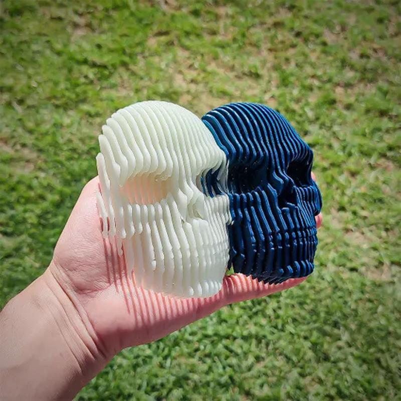 3D Printed Luminous Quantum Skull Fidget Skull Gifts Cool Novelty Desk Ornament Funny Desktop Ornaments For Home Office Desk
