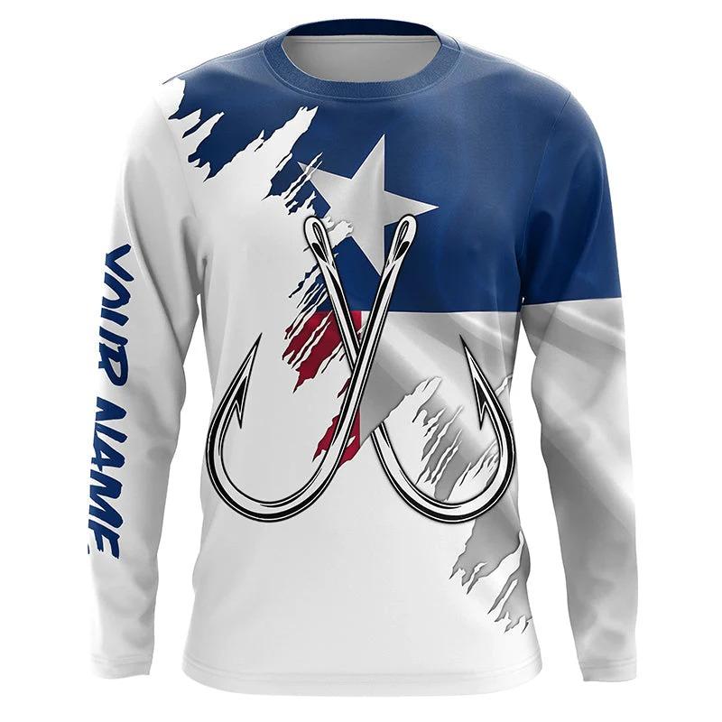 Crappie Fishing Long Sleeve T-shirt Men Green Fish Print Performance UPF Quick Dry Fishing Tops Clothing