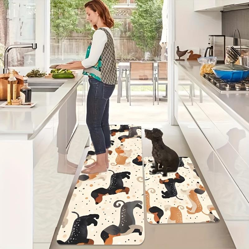 Cartoon Easy Cute Dog Printed Non-Slip Floor Mat Washable Decorative Area Rug for Gaming Room Living Room Bedroom Kitchen