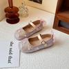 Little Girl Princess Shoes With Bow Sequins Korean Style Kids Shoes