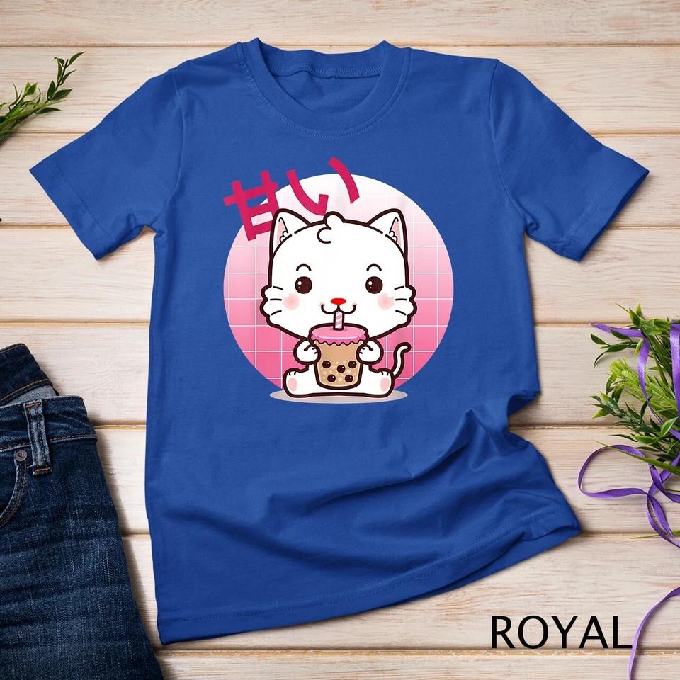 Cat Boba Tea Bubble Tea Anime Kawaii Neko Gifts Girls Teens Unisex T-shirt 9 2XL