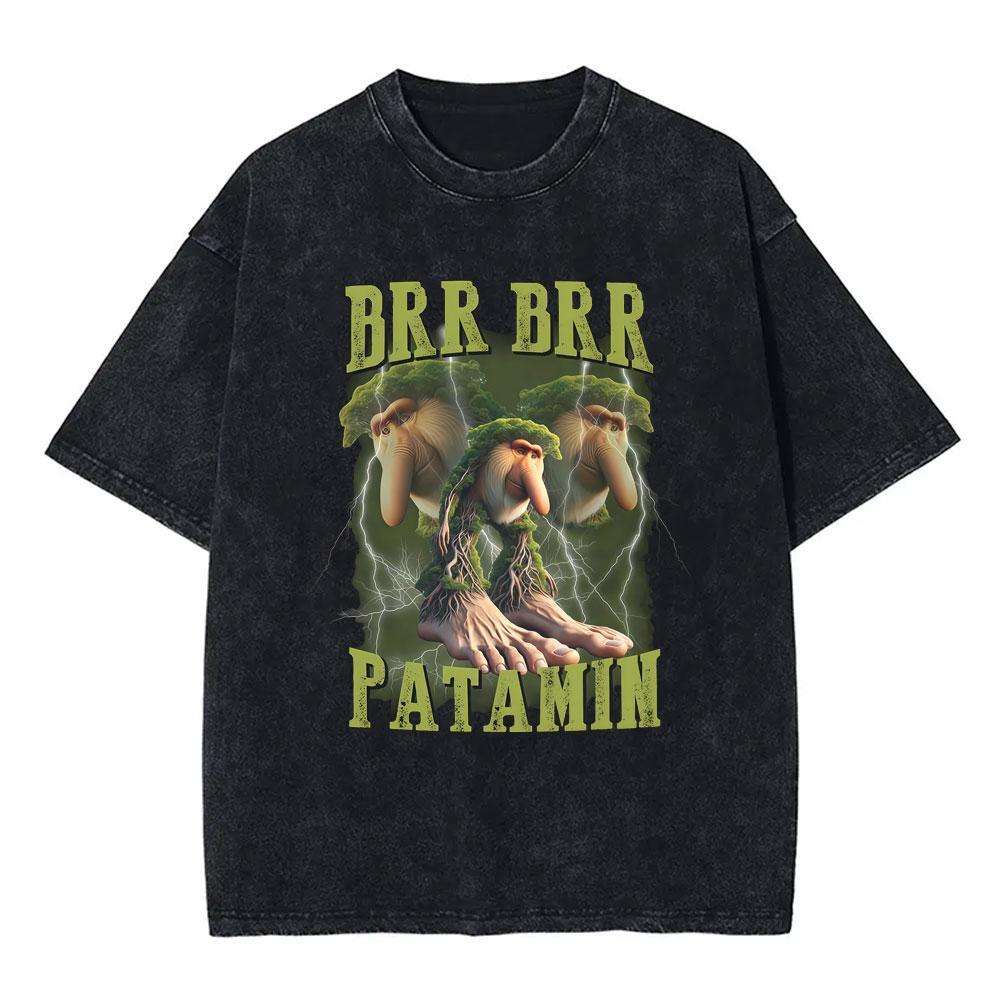 Italian Brainrot Bombardiro Crocodilo Vintage Washed Tshirts Crocodile Plane Bomber Funny Meme Tshirt Man Fashion Streetwear