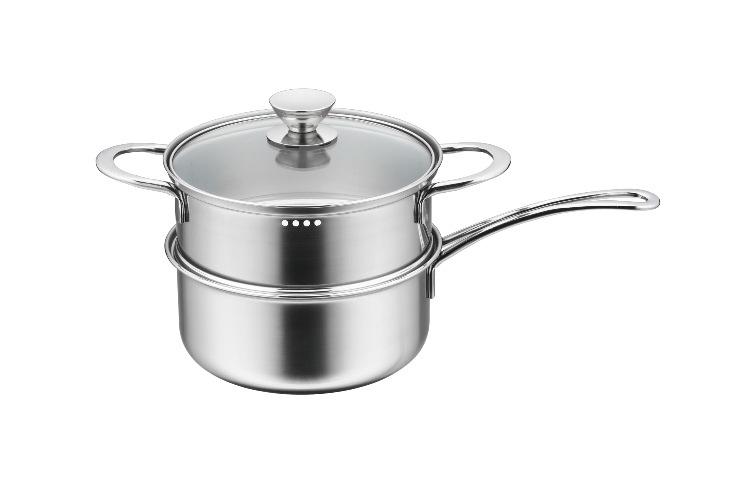 

Maruyama Lucente Стеклянная индукционная и газовая плита из нержавеющей стали, двухъярусная пароварка, 18 см, 2,2 л, крышка, LU-18M, совместимая, сталь, Япония, Цубаме-Сандзё