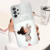Kid Girl Dog Cute Cartoon Phone Case For Samsung A30,71,51,S9,10,20,Ultra,FE,23,21,PIus,Lite, S22,Transparent, Silicone