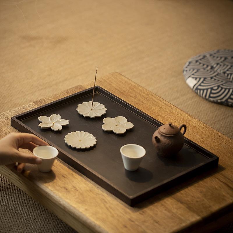 Flower Pattern Incense Stick Holder Incense Burner Stick Holder Line Plate Sandalwood Coil Base Studios Home Decoration Gift