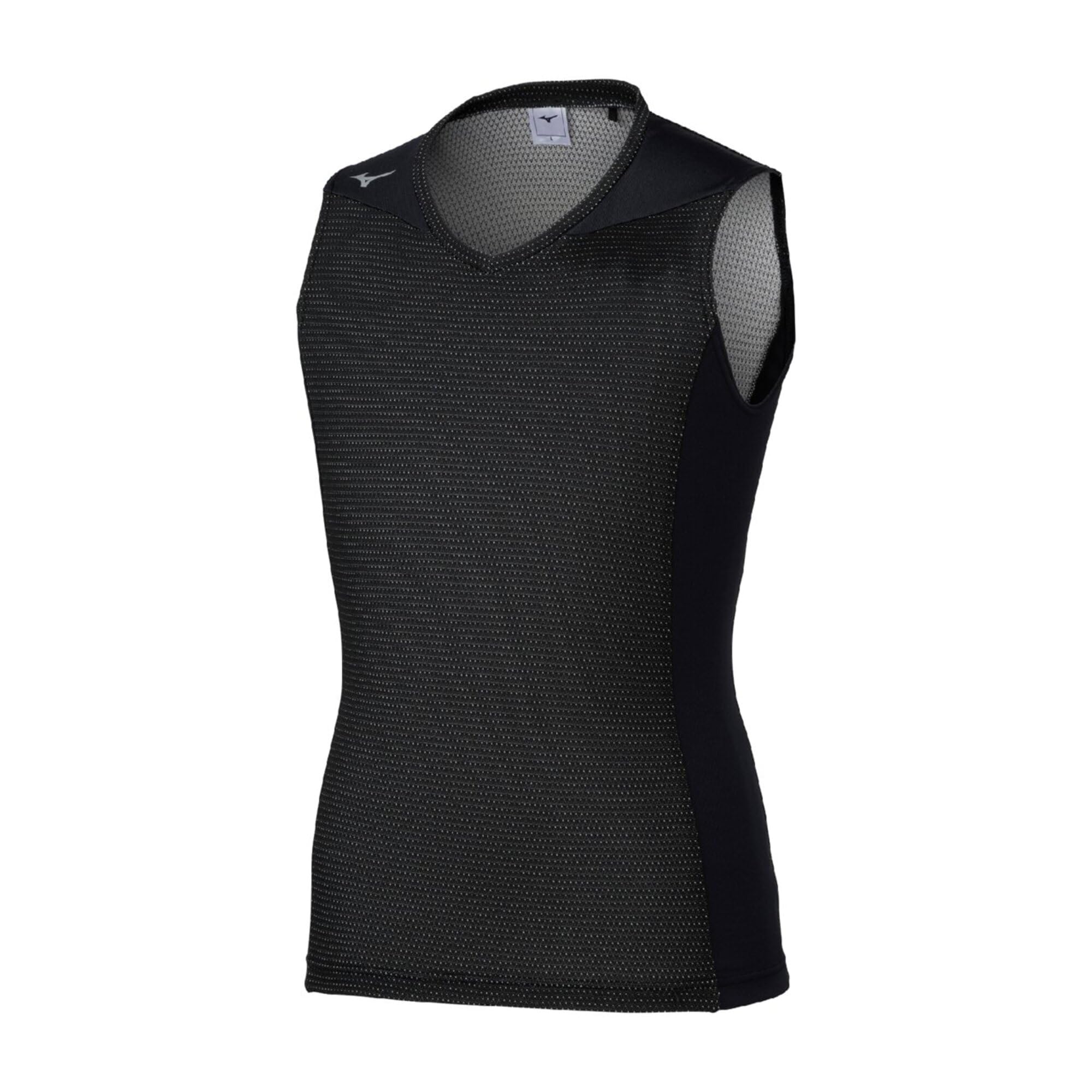 

Mizuno Soccer Wear Dry Aeroflow Ice Inner Sleeveless Tank Highly Cool Black Shirt, Top, Breathable, Feeling, P2MAC080, чёрный