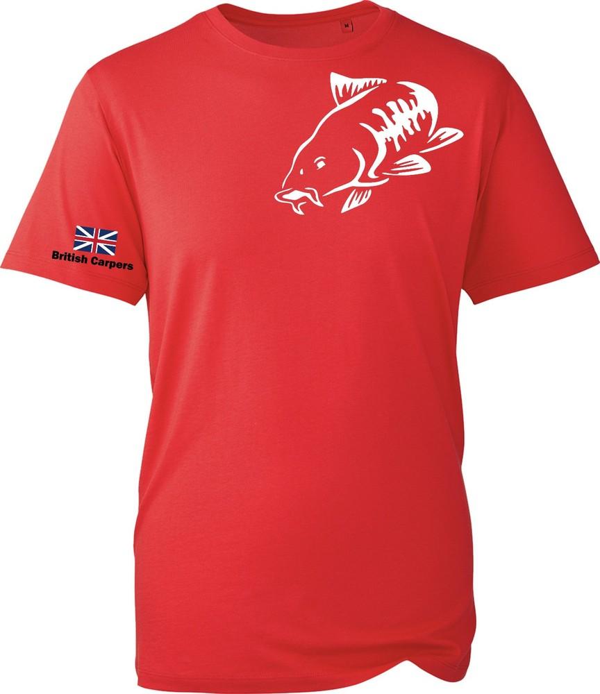 Unisex Carp Fishing T Shirt British Carpers Graphic Tee Grey Cotton Angling Top S