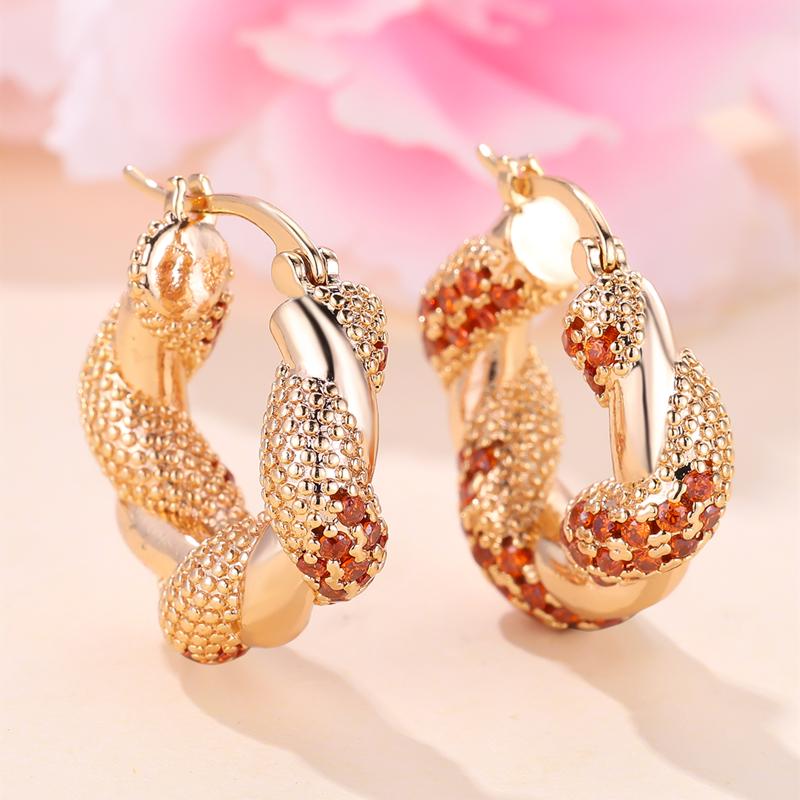 Trendy Geometric Twisted Thick Hoop Earrings Fashion Gold Color Big Round Circle Earrings for Women Punk Hiphop Jewelry Gift