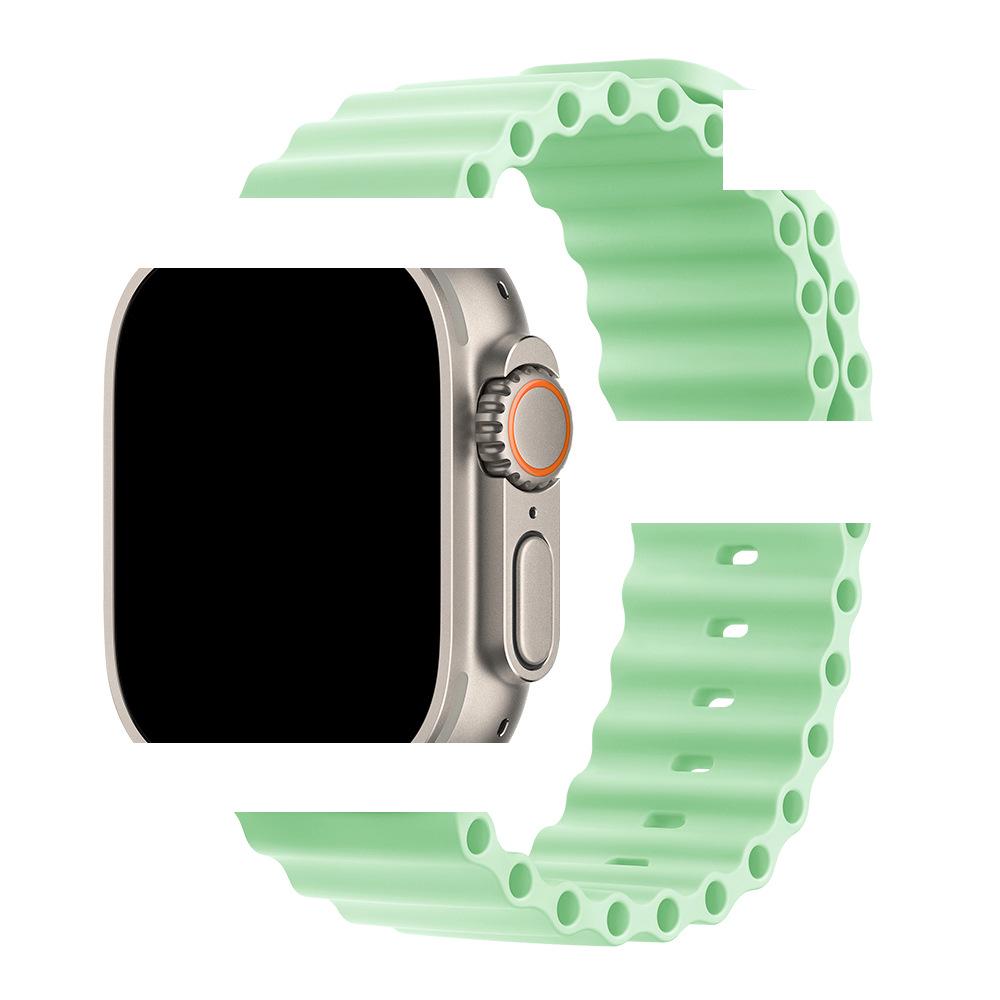 Anwendbares eisblaues Silikonarmband für Apple Watch Serie 1-10 (S10 Offizieller Stil)