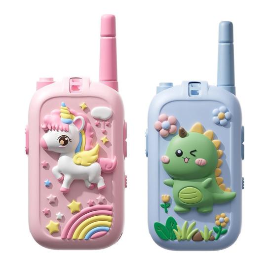 1 Set Kids Video Interphone Toy with Voice Changer Rechargeable Long Range Handheld Wireless Intercom Indoor Outdoor Boys Girls 2-Way Radio Toy