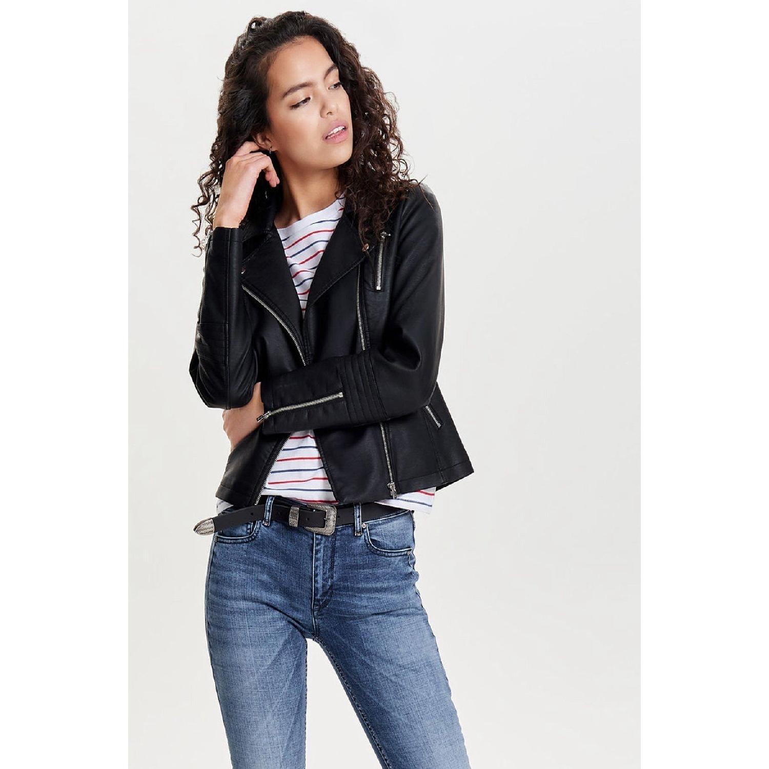 

Women s Black Leather Coat 15153079 XS