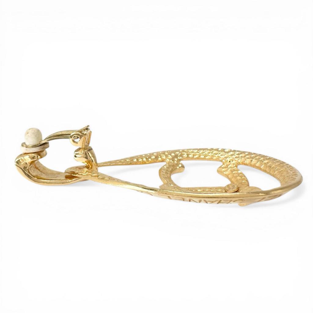 CHANEL COCO Mark teardrop motif 96P Earring gold Women used