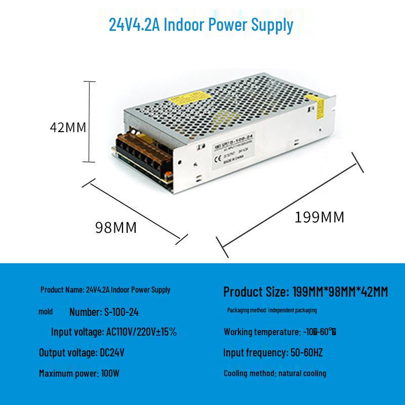 220V To 12V/24V/5V DC Power Supply for LED Strip Lights - 5A/10A/30A, 60W Transformer
